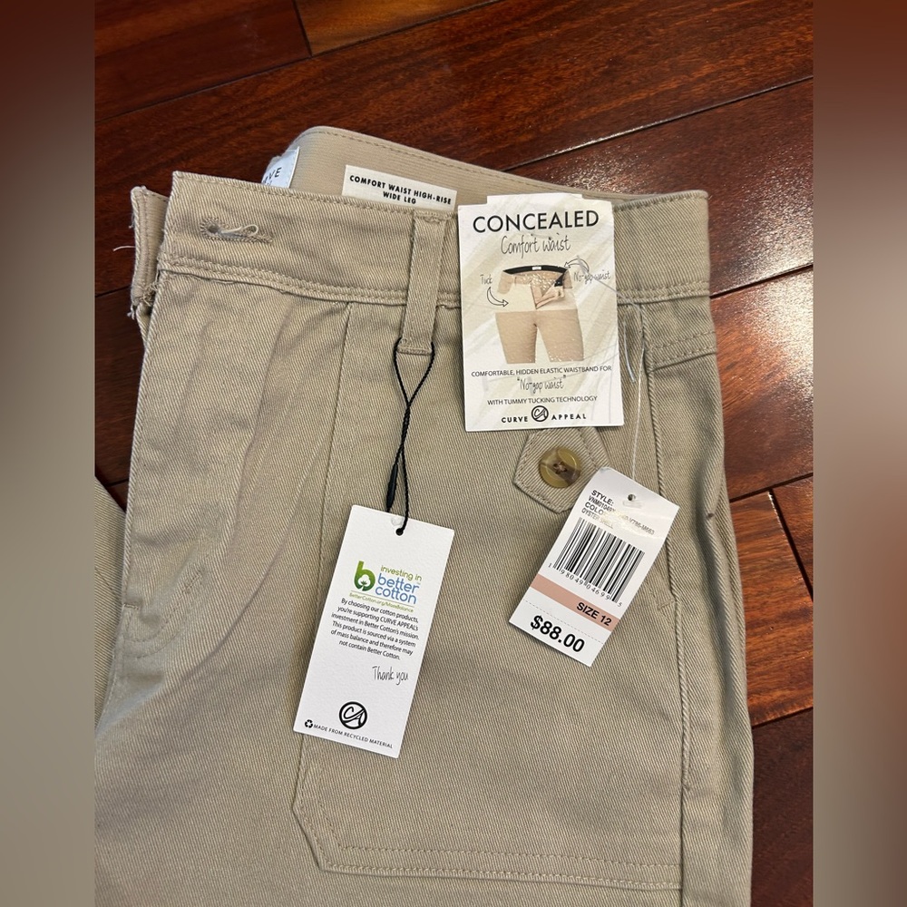 NWT-Curve Appeal Concealed comfort waist wide Leg Pants size 12 - Picture 4 of 7